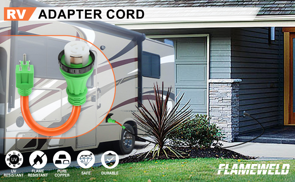 Flameweld RV Adapter Cord NEMA 515P Male to SS250R