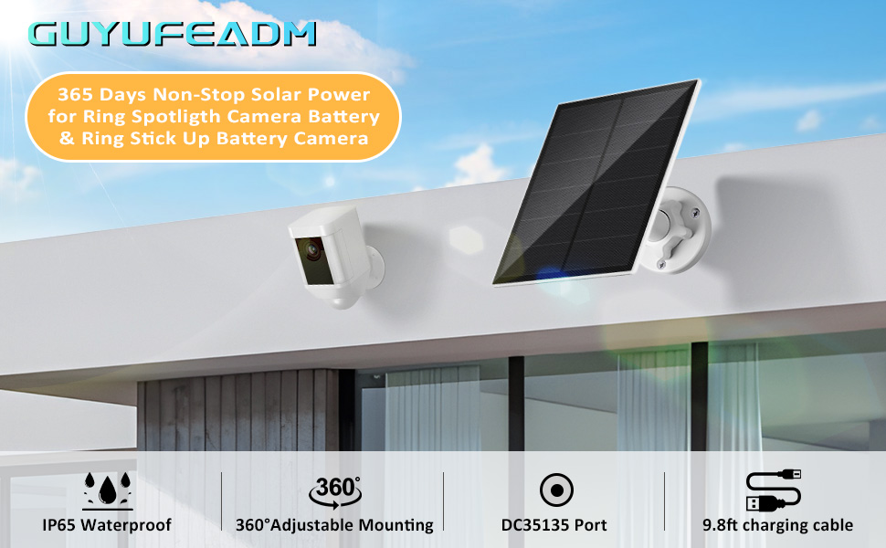 Solar Panel for Ring Camera,5W Ring Solar Panel,Ring