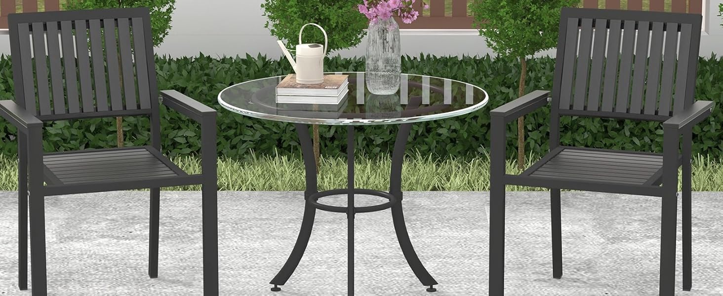 WEKEOT 48 Inch Round Glass Table Top Thick Tempered Glass