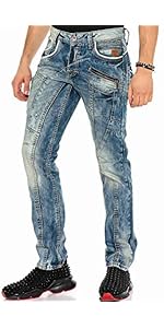 Cipo & Baxx Herren Stylische Freizeitjeans im Bikerstyle – Regular Fit oder Slim Fit | Stone Washed Denim mit Ziernähten 79f33373 9adb 467e A0f0 64bc80599f07. AC SR150,300