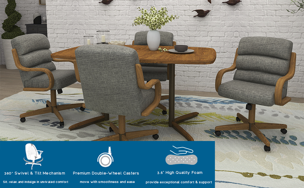 Chromcraft Douglas Casual Dining Chairs Classic Swivel