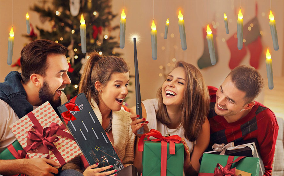 PASRLD Floating Candles with Wand Remote, 12 PCs Magic Led Taper