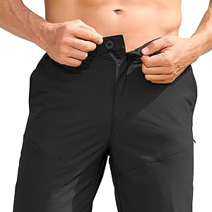 men's lightweight hiking pants quick dry water resistant travel pants elastic waist pants