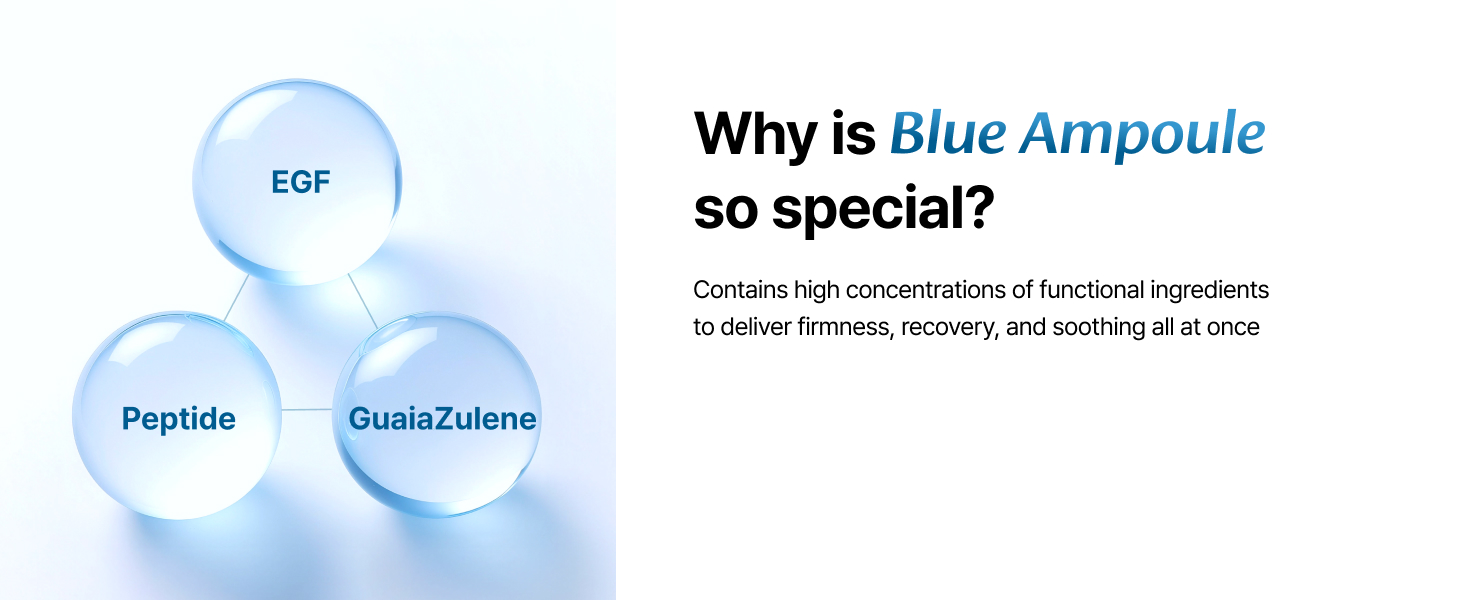 EGF ampoule, peptide serum, Guaiazulene, skin recovery, anti-redness, multi-care formula