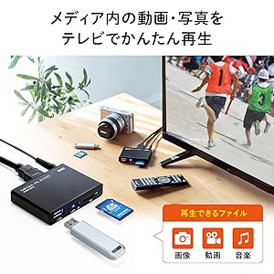 Amazon.co.jp: サンワサプライ メディアプレーヤー HDMI/RCA出力