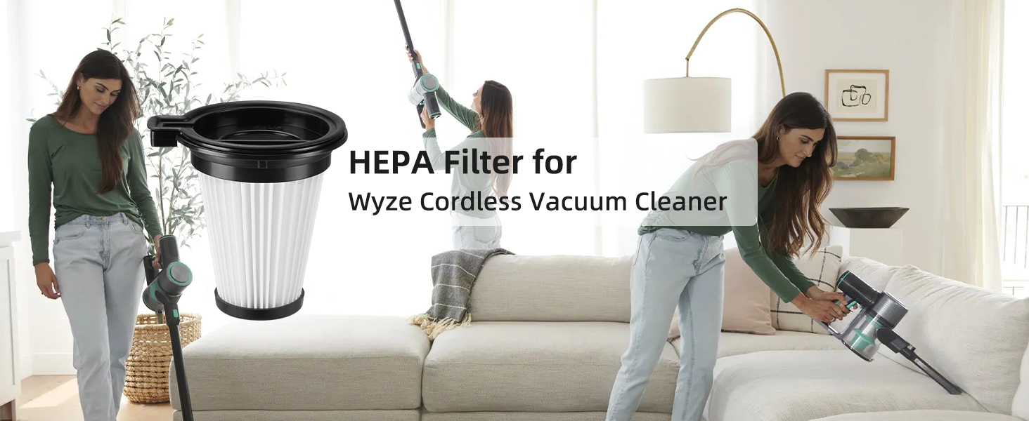4 Pack Replacement Filters for Wyze Cordless Vacuum Cleaner