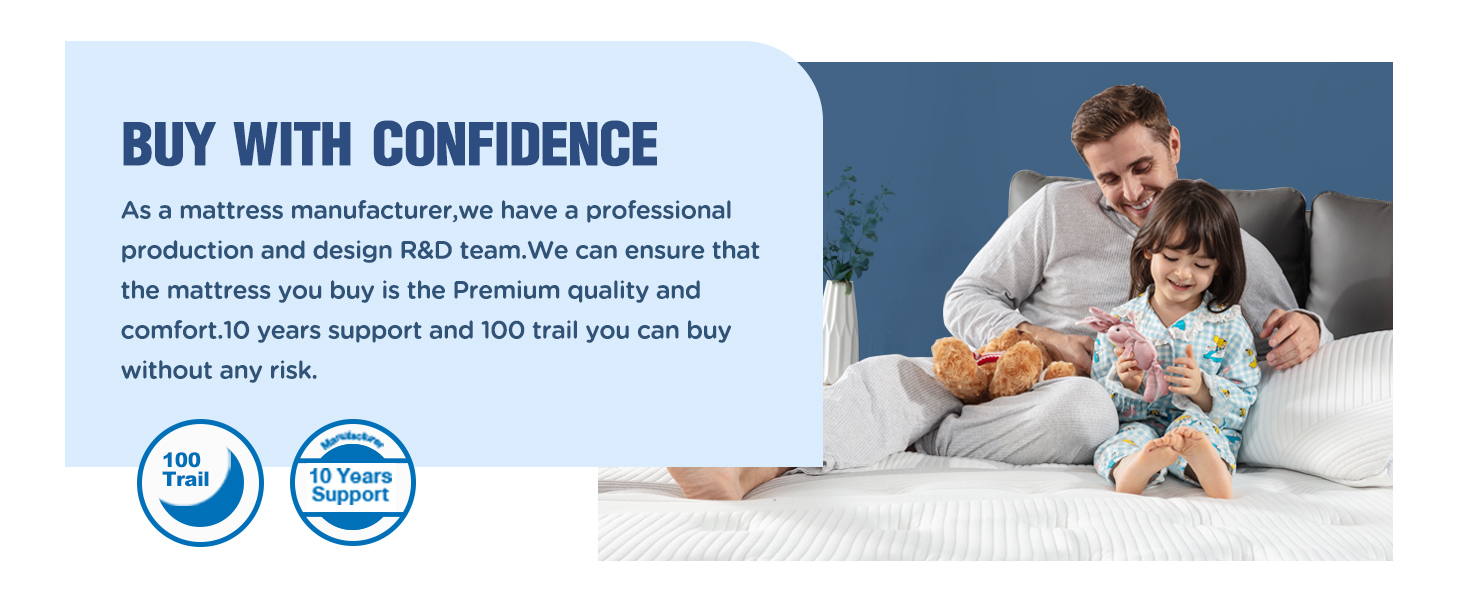 Lechepussleep King Mattress, 14 Inch Hybrid Memory Foam