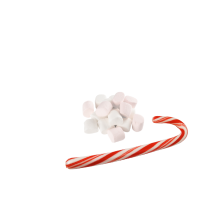 Mini Marshmallows and candy cane