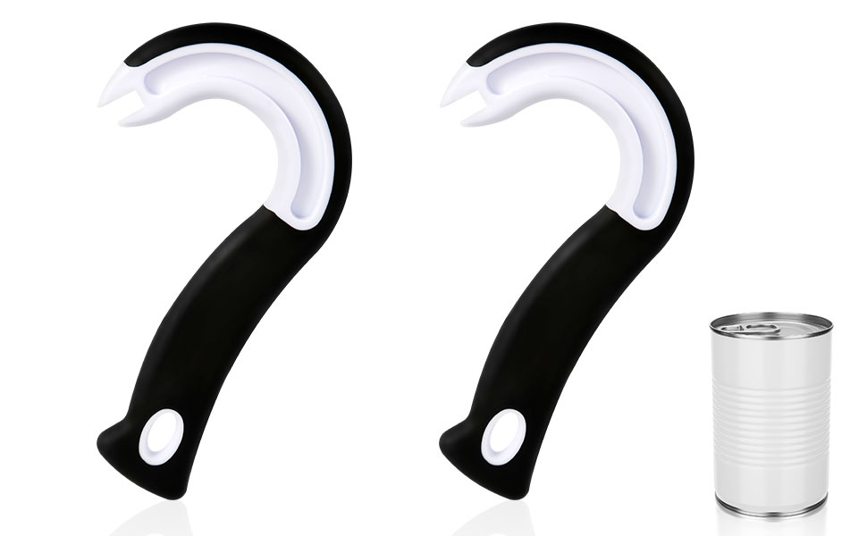 2pcs Easy Open Ring Pull Can Opener, Hook Can Opener Pull Tab NoSlip Rubber Grip Can Lid Lifter