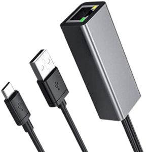 Chromecast Ultra 4k,Fire TV Cube,Chromecast 3/2/1,Micro USB to LAN RJ45 with Power Supply Cable