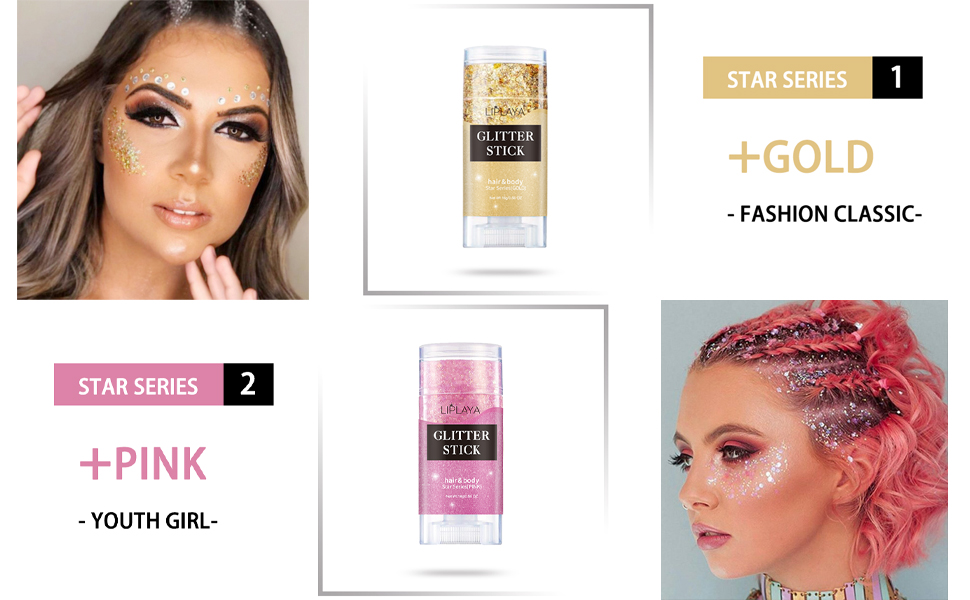 Mysense Gold Body Glitter Stick, Singer Concerts Face