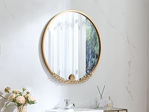 Amazon.com: LOVNAHO Vintage Mirror 24.5inch Large Round Gold