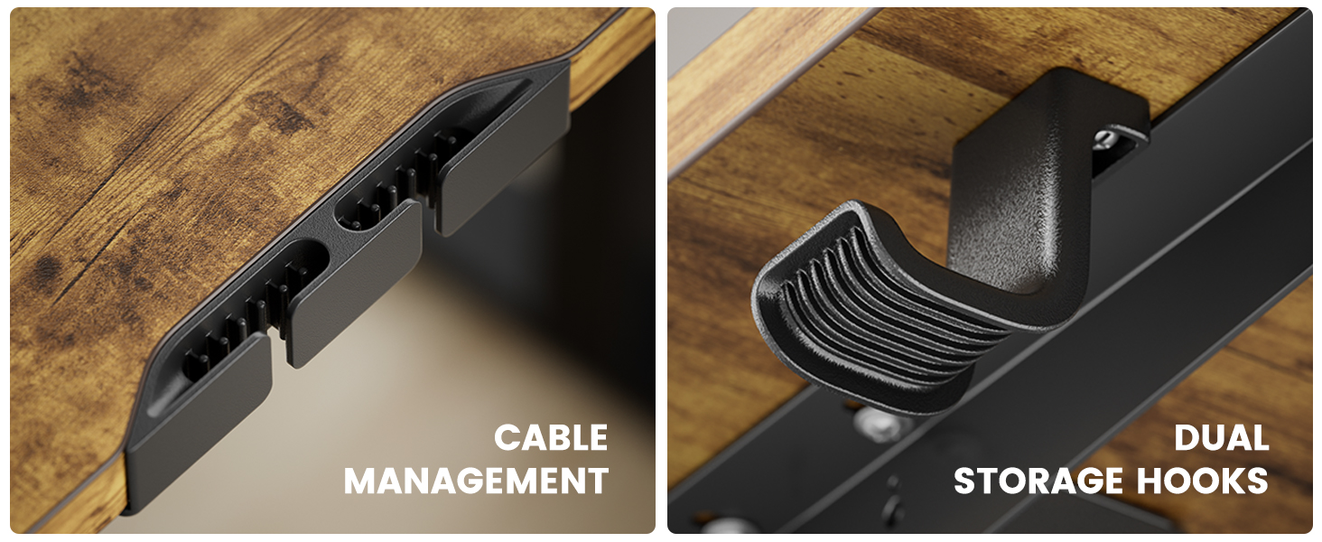 ErGear Electric Standing Desk with Double Drawers, 55x28