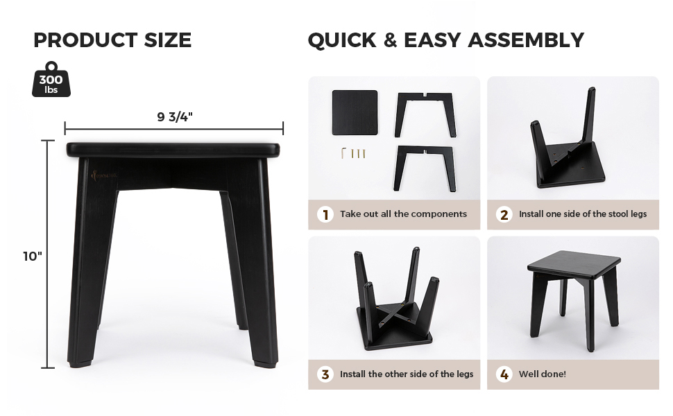 StrongTek Bamboo Step Stool for Kids and Adults, Eco