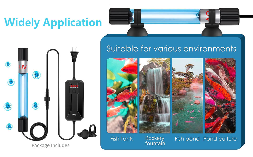 Aquarium Clean Light 9W UV Sanitizer Submersible Light