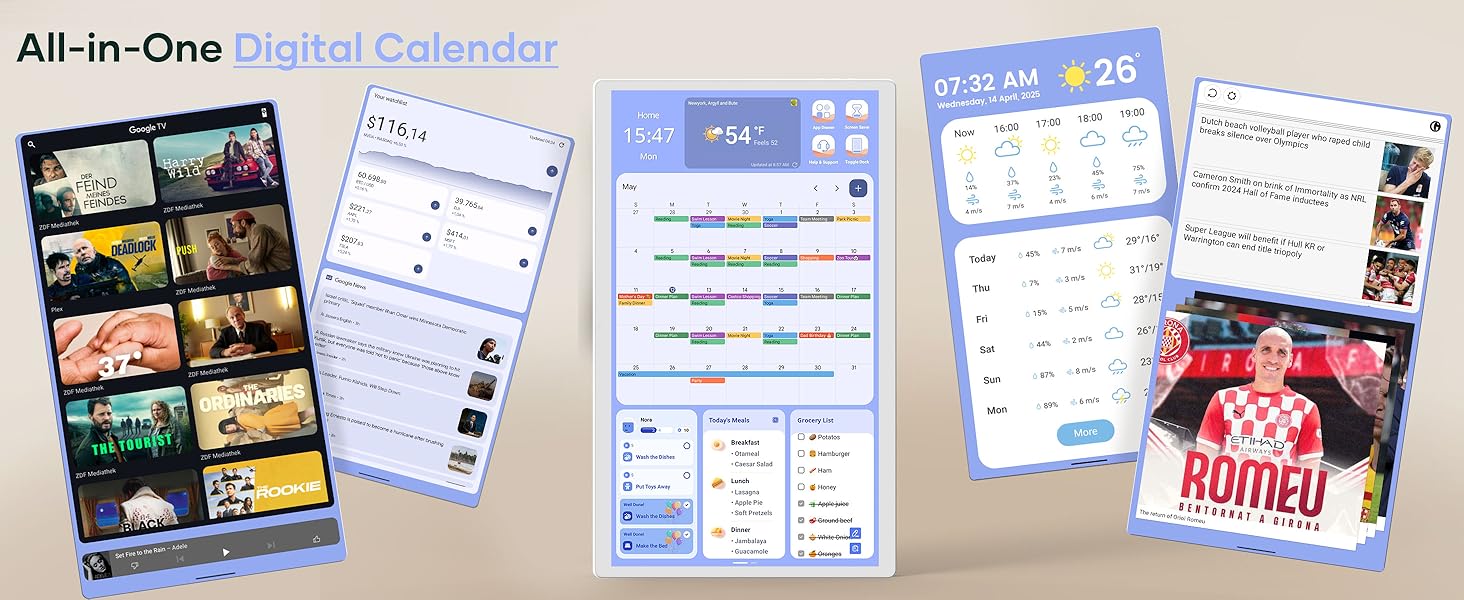 Amazon.com: Cozyla Digital Calendar+ 2: 24 inch Wall Planner Touch ...