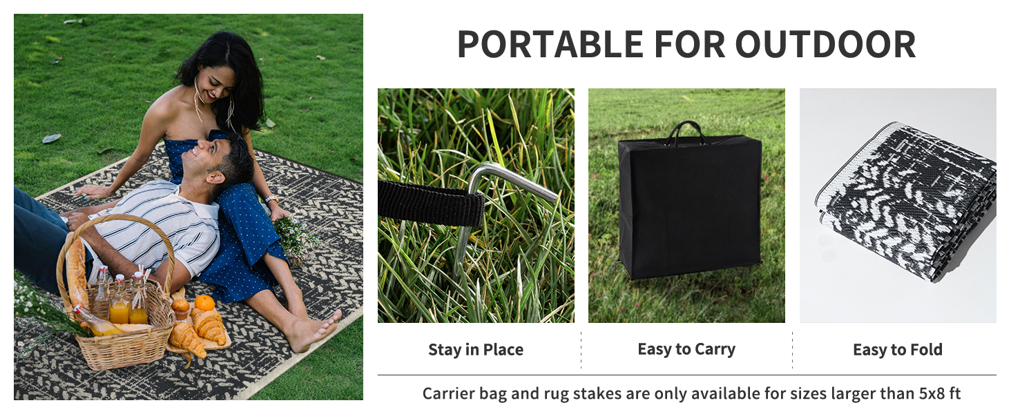 beach mat sand free waterproof-plastic outdoor rug-camper rugs for outside