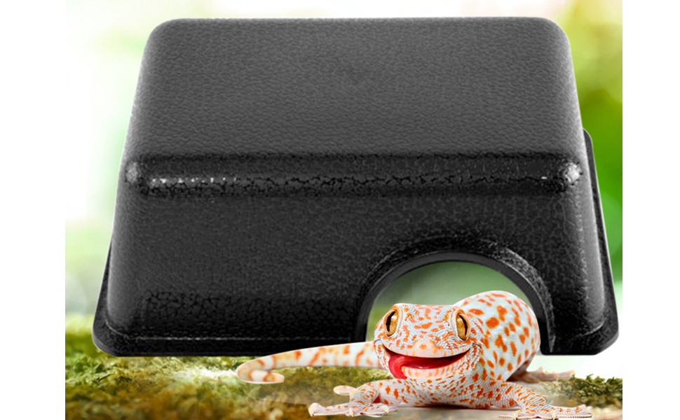 Lucky Interests 2 pcs Reptile Hide Box, Reptile Gecko Cave