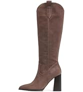 MeiLuSi Knee High Suede Boots Fall Boots for Women 2025 Pointed Toe Fall Shoes Chunky High Heel T...