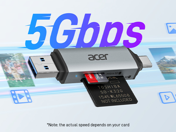 acer 2-in-1 SD Card Reader