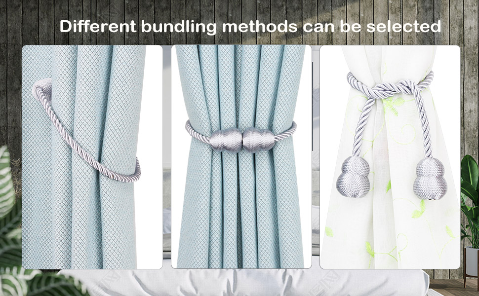 Hangtty Curtain Tiebacks 4 Pack Rope Decorative