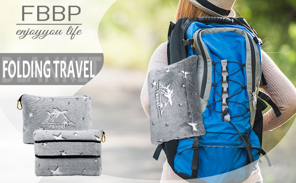 FBBP 2-in-1 Travel Blanket Pillow Airplane