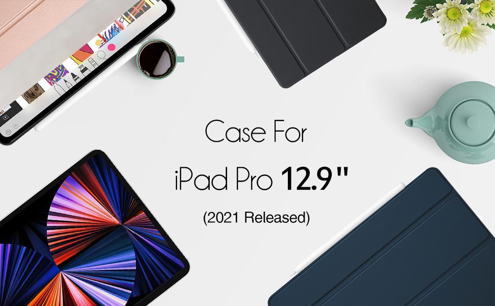 ProCase iPad Pro 12.9 Case 2021 2020 2018, Slim Stand Hard Back Shell Smart Cover for iPad Pro