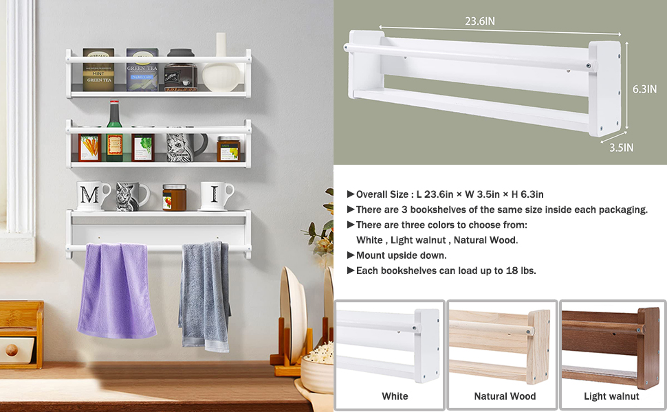 AZSKY Floating Bookshelf for Wall Nursery Shelves Kid Room