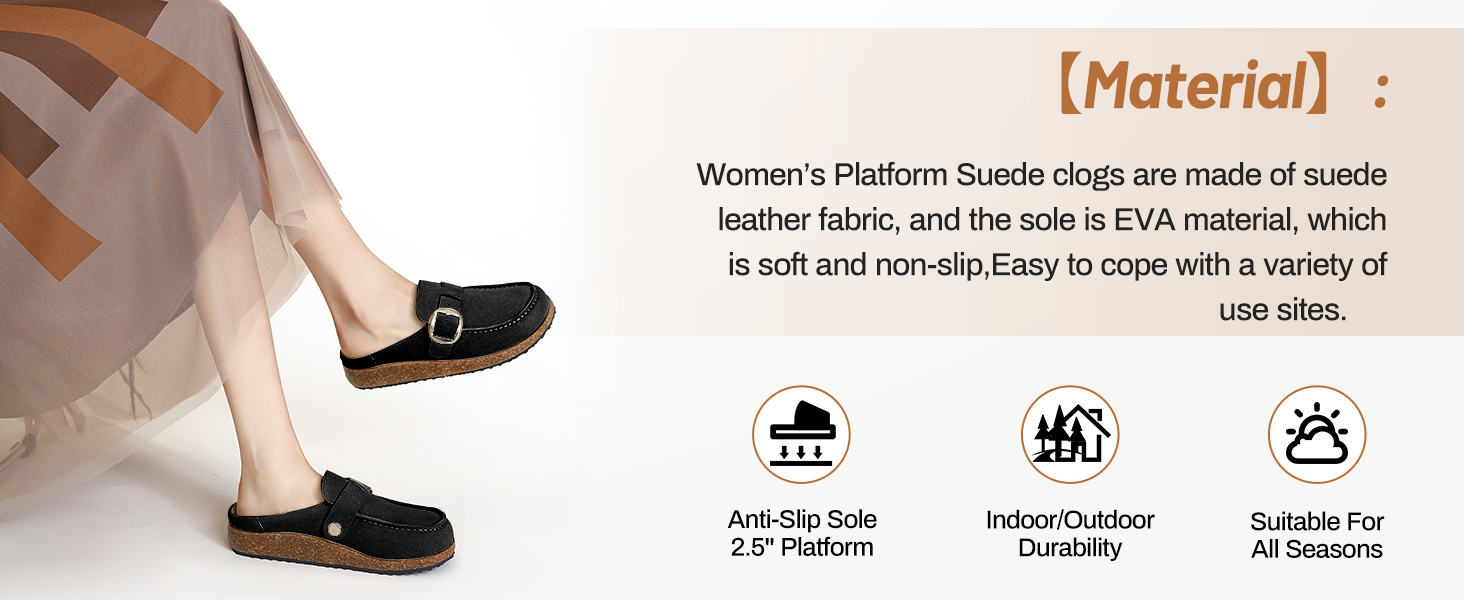 Adjustable Buckle Cork Mules Women's Comfort Clogs & Nurse Sandals Non-Slip Casual Shoes