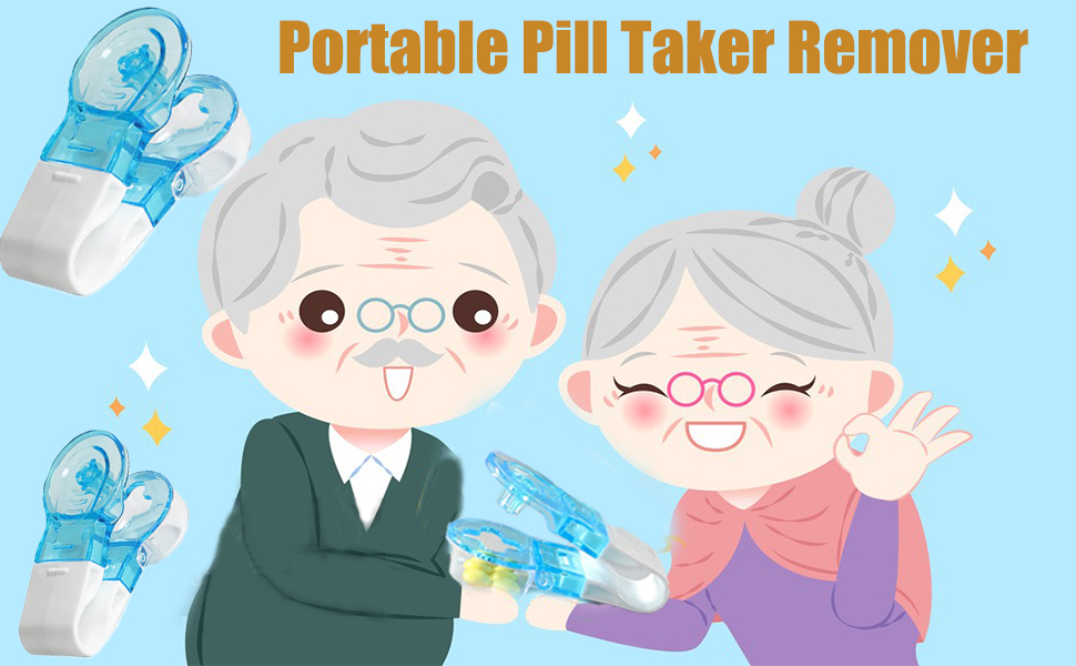 Aikihzo Portable Pill Taker Remover, Portable Pill Taker, Tablet Dispenser, Small