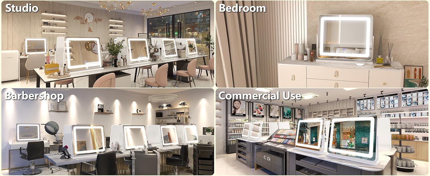 FENNIO Vanity Mirror with Lights 22"x19", LED Lighted