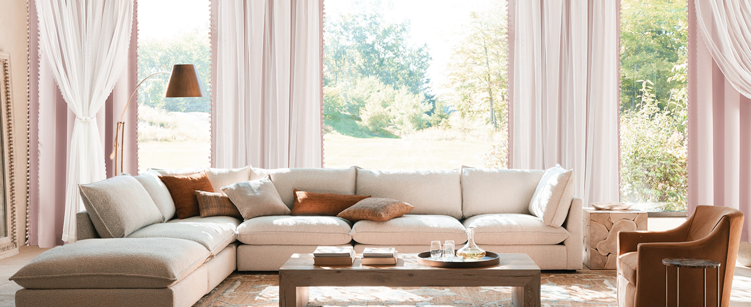 double layer blackout and sheer curtains