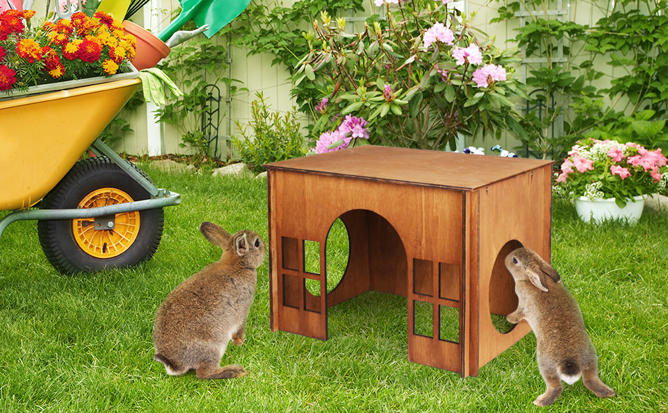 Rabbit House Wooden, Rabbit Houses and Hideouts WHEARTED