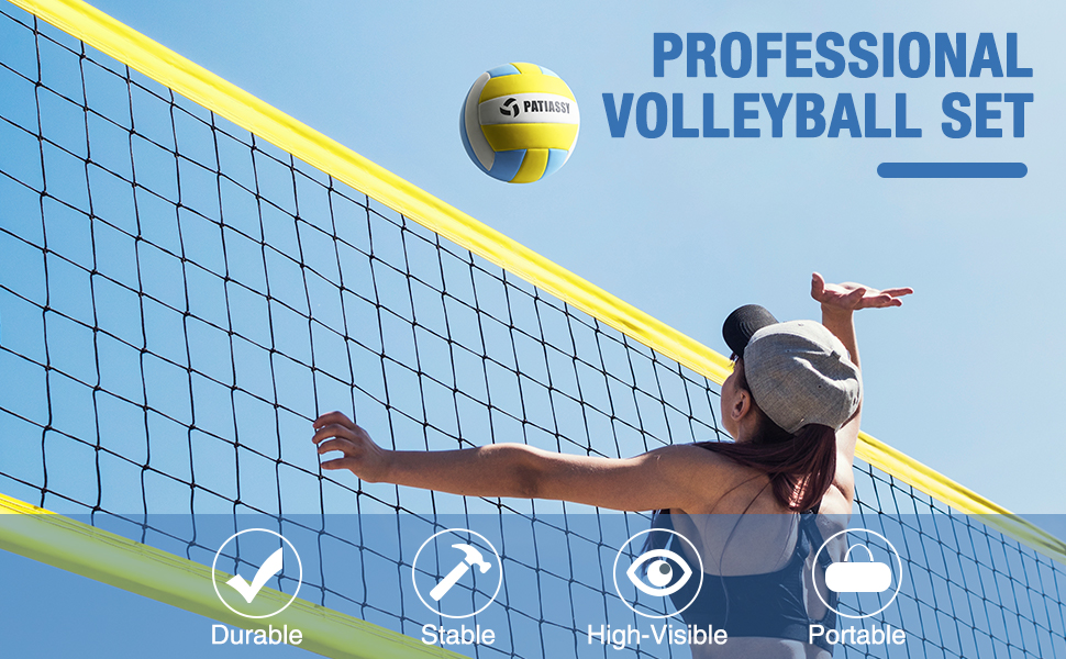Patiassy Outdoor Portable Volleyball Net Set System