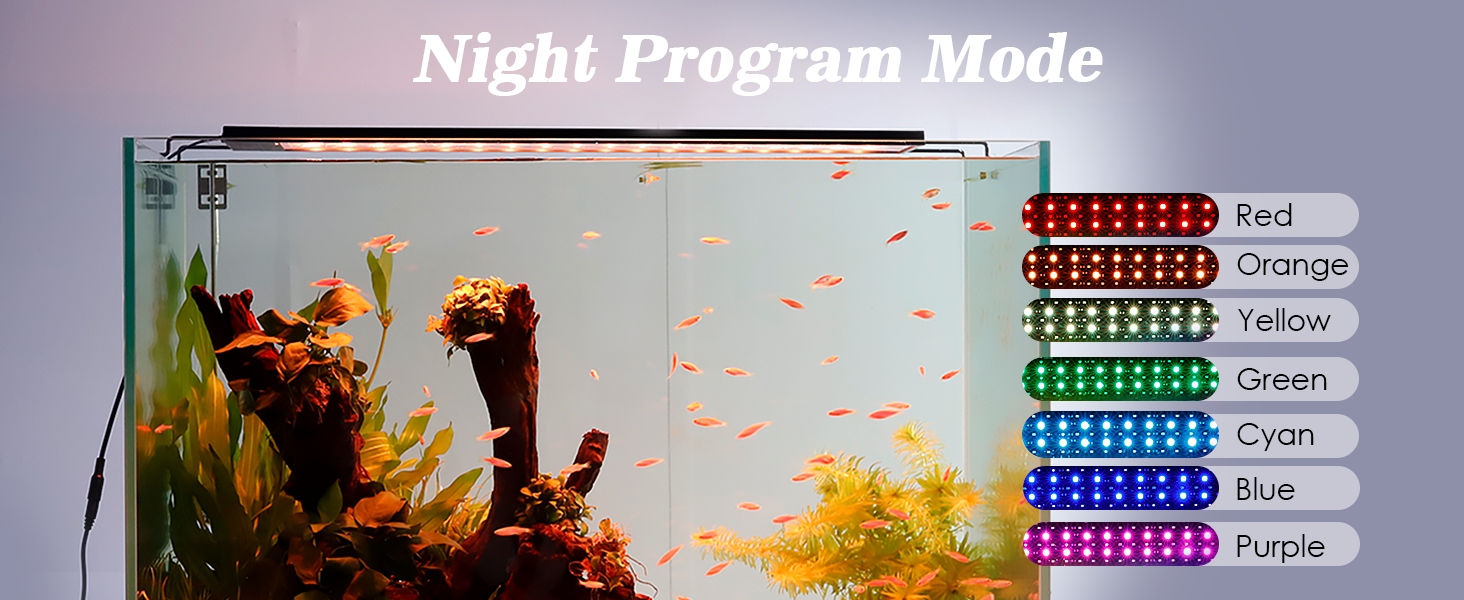 AQQA Aquarium Light,Multifunction Fish Tank Led Light 24/7