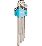 NordWolf 9-Piece Metric Stubby Allen Wrench Set, S2 Steel Long Arm Ball End Hex L-Keys, Sizes 1.5...