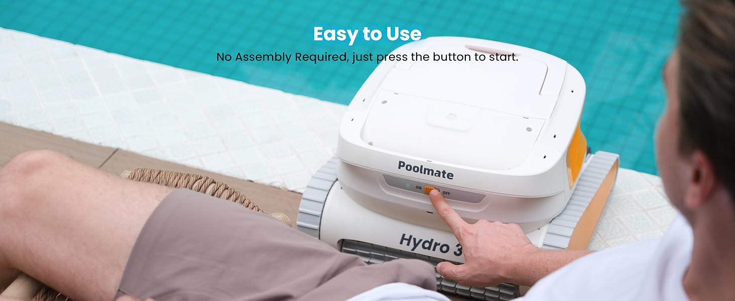Hydro3 Robotic Pool Cleaner, Cordless Pool Vacuum for Inground/upground Pool
