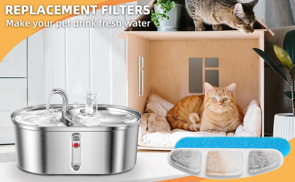 Cat Water Fountain Filters, 6 Pack Replacement Filters for