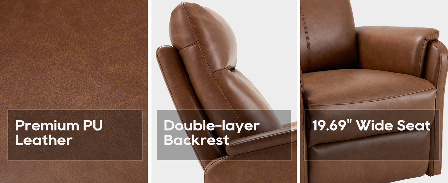 the detial of leather rocking chair
