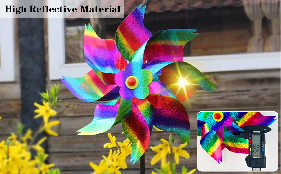 8 Pack Reflective Bird Repellent Windmill,Bird Scarers Windmills for