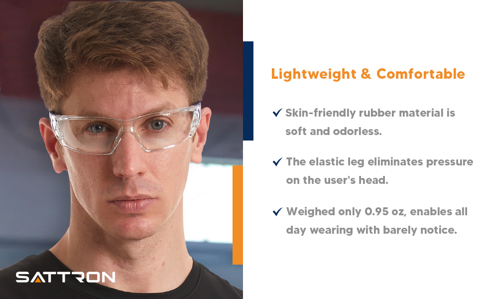 SATTRON 1 Pack Safety Glasses, AntiFog Protective Eyewear, Scratch