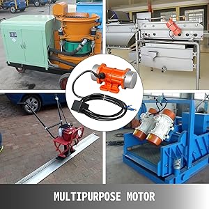VEVOR Vibratore Per Calcestruzzo, Motore A Vibrazione, 220V 50Hz 100W, Motore Monofase, 3000Rpm, Motore Vibrante, Motore Elettrico A Vibrazione Per Calcestruzzo, Forza Di Eccitazione Regolabile 18 Motore Vibrante 90W