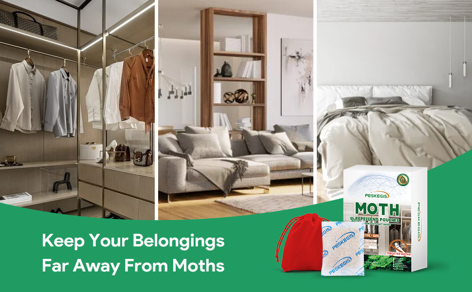 10 Pack Moth Repellent for Closets Safe for Use Around
