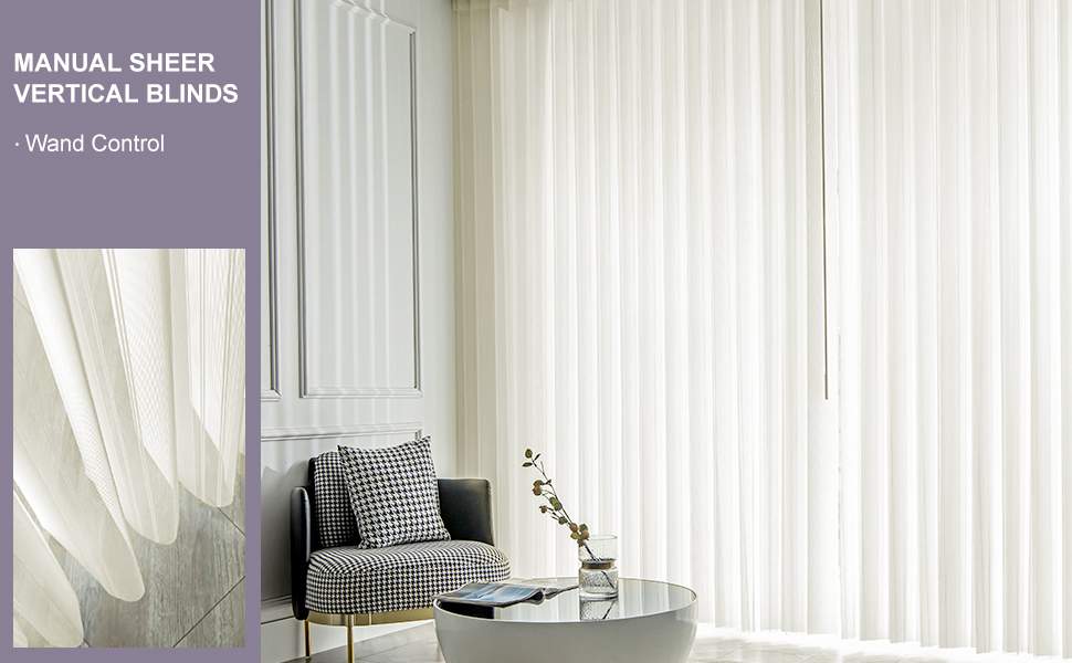 Graywind Manual Sheer Vertical Blinds Custom Size Adjust