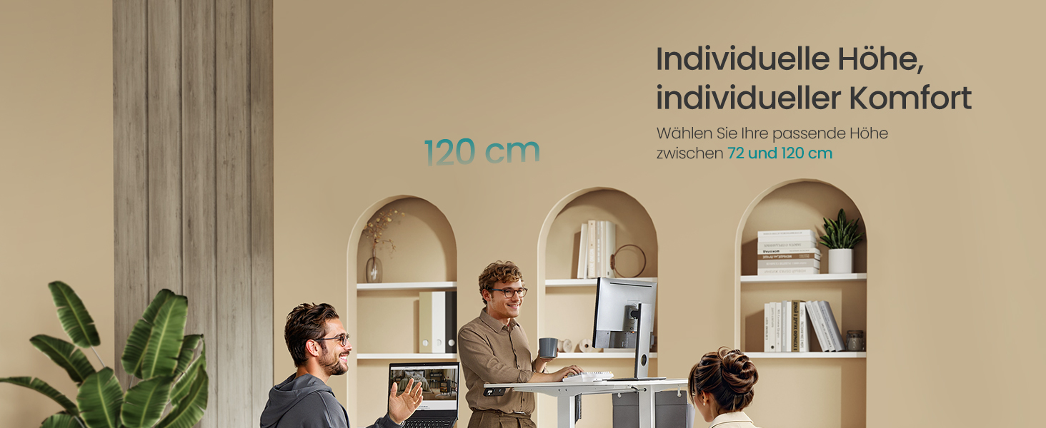 Elektromosan állítható magasságú íróasztal, 60 × 140 × 72–120 cm –, felhő fehér színben