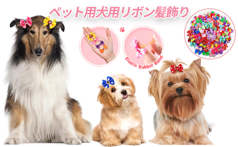 Amazon | ZUNNY HJERBOF ペット用 犬用リボン 犬リボン 犬用 猫