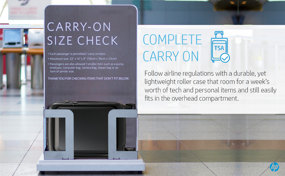 HP 20 Hard Case All in One Carry On Wheeled 42 LTR Cabin Luggage