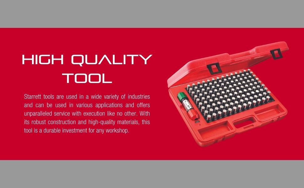 Starrett Precision Steel Pin Gage Set with Rugged, High Impact