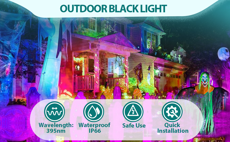 outdoor black light for glow party