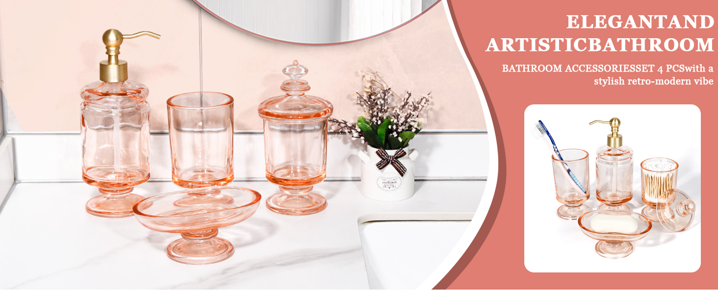 pink bathroom accessories